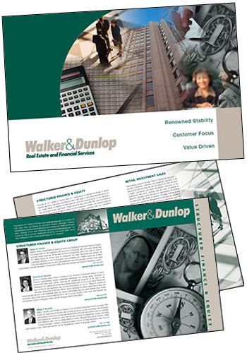 real estate brochure cover design. CLIENT: Walker amp; Dunlop Real